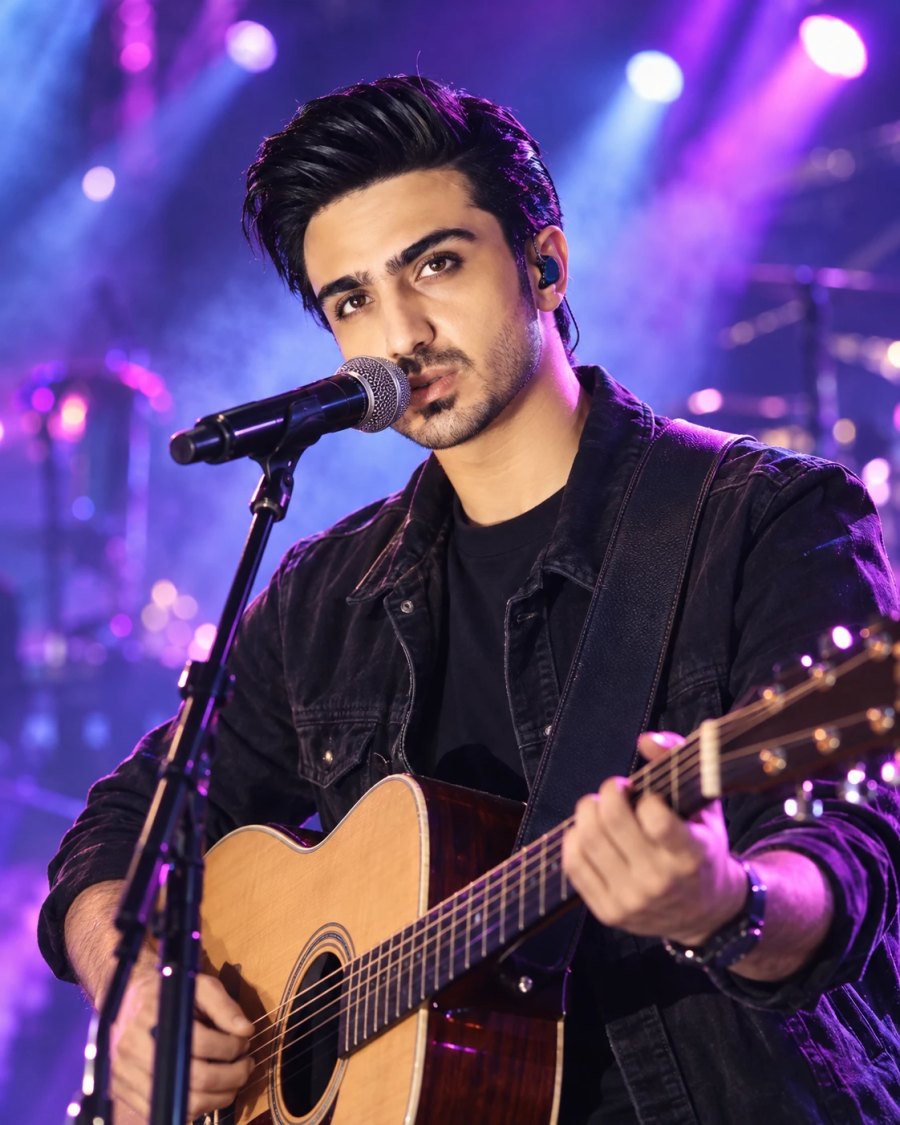 Vahid Nickmanesh – guitarist portrait with acoustic guitar